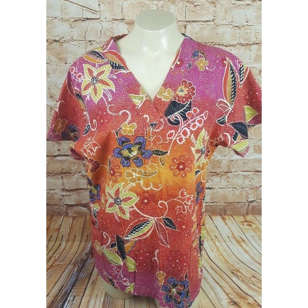 Cesar's Medical Dental Scrub Top Women No Tag